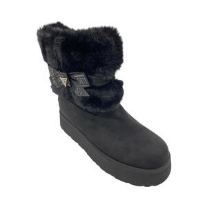 Guess Women's Denla Faux Fur Cozy Booties Black - Medium